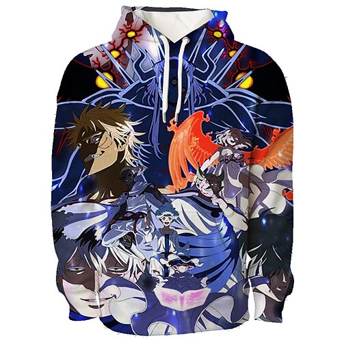 

Inspired by Black Clover Asta Hoodie Cartoon Manga Anime Front Pocket Graphic Hoodie For Men's Women's Unisex Adults' 3D Print 100% Polyester