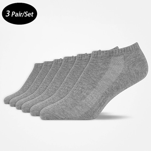 

Men's 3 Pairs Ankle Socks Sneaker Socks Trainer Socks Black White Color Solid / Plain Color Casual Daily Medium Spring, Fall, Winter, Summer Stylish Traditional / Classic