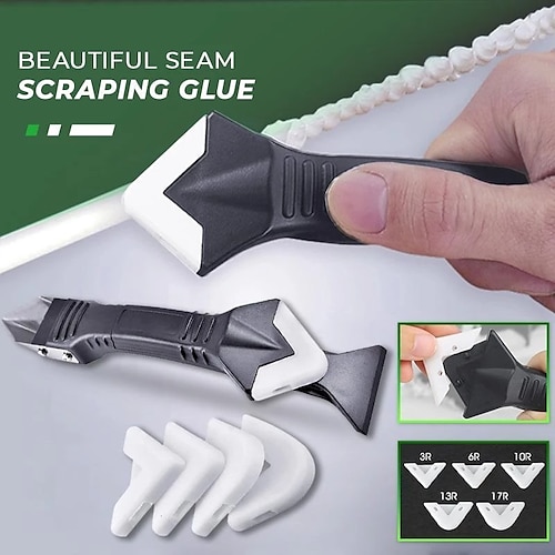 

3 In1 Glass Glue Angle Scraper Caulking Tool Shovel binder Multifunctional Rubber Shovel Silicone Remover Angle Seam Shovel