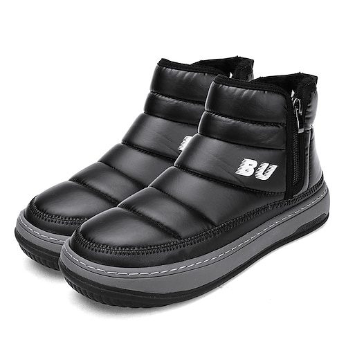 

Men's Boots Snow Boots Fleece lined Casual Classic Outdoor Daily PU Booties / Ankle Boots Black Winter Fall