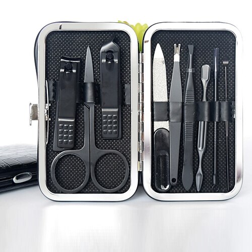 

9/12pcs Classic Black Nail Clipper Set Professinal Stainless Steel Nail Beauty Tools Set&Kit Nail Foot Care Tools