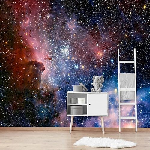 

Nursery Wallpaper Mural Space Galaxy Wall Covering Sticker Peel and Stick Removable PVC/Vinyl Material Self Adhesive/Adhesive Required Wall Decor for Living Room Kitchen Bathroom