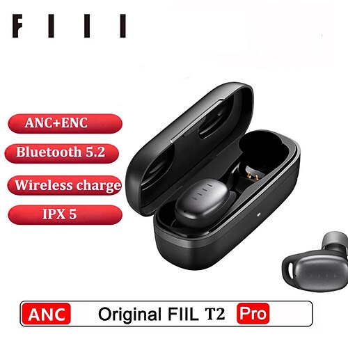 

FIIL T2 Pro Bluetooth 5.2 TWS earbuds ANC Noise control Dual Mai AI Sport HIFI headphones