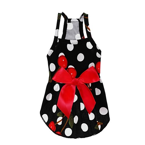 

Perros Gatos Vestidos A Lunares Adorable Elegante Dulce Exterior Casual Diario Ropa para Perro Ropa para cachorros Trajes De Perro Suave Blanco Blanco Negro Negro Disfraz para perro niña y niño Tejido