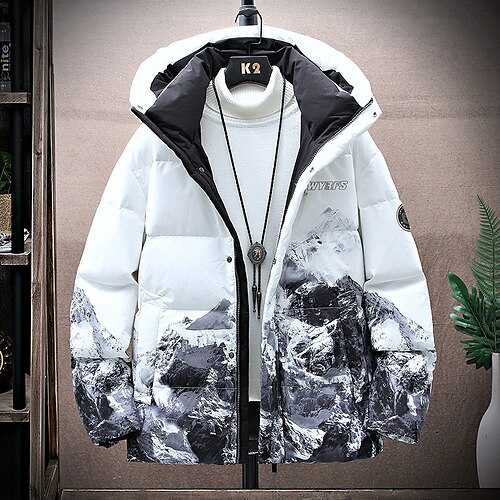 

Men's Coat Warm Sports & Outdoor Zipper Football Mountain Soccer 3D Printed Graphic Hoodie Fashion Jacket Outerwear Long Sleeve Pocket Fall & Winter