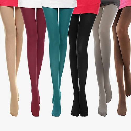 

Women's Pantyhose Stockings Tights Butt Lift Leg Shaping High Elasticity See Through Wine Red Black Blue One-Size