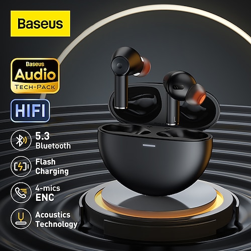 

Baseus Bowie EX TWS Earphones 5.3 Bluetooth HeadphonesNoise Cancelling EarbudsGaming HeadsetWireless Earphones4-Mic ENC