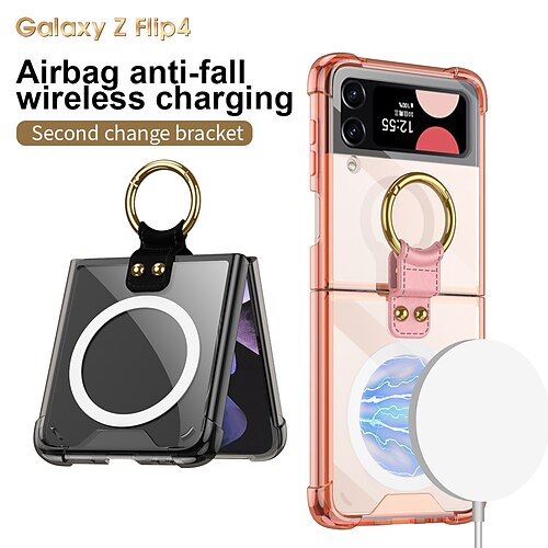 

Phone Case For Samsung Galaxy Flip Z Flip 4 Full Body Protective Dustproof Four Corners Drop Resistance Transparent TPU