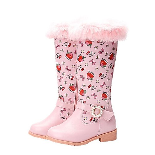 

Girls' Boots Daily Snow Boots Synthetics Big Kids(7years ) Little Kids(4-7ys) School Daily Outdoor Flower off white Pink Winter