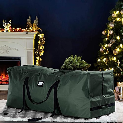 

Rolling Large Christmas Tree Storage Bag - Fits Up to 9 ft. Artificial Disassembled Trees, Wheels & Durable Handles for Easy Carrying and Transport - 600D Durable Fabric