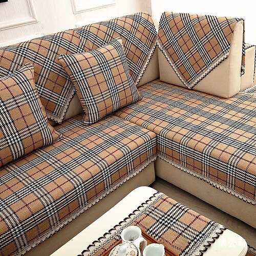 

Cotton and Linen Sofa Slipcover Sofa Seat Cover Sectional Couch Covers,Furniture Protector Anti-Slip Couch Covers(Sold by Piece/Not All Set)