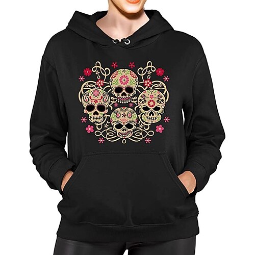 

Inspired by Sugar Skull Mexican Hoodie Cartoon Manga Anime Front Pocket Graphic Hoodie For Men's Women's Unisex Adults' Hot Stamping 100% Polyester Casual Daily