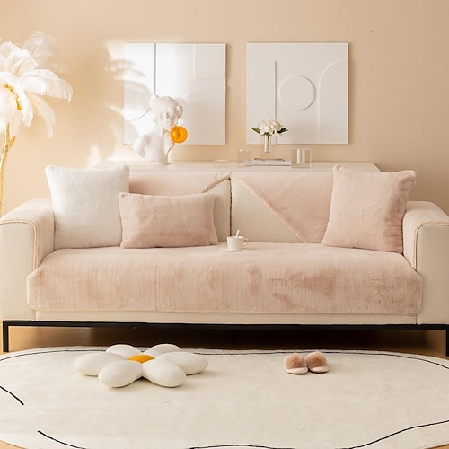 

Plush Sofa Cover Seat Cusghion Slipcover Sectional Couch Covers,Furniture Protector Anti-Slip Couch Covers(Sold by Piece/Not All Set)
