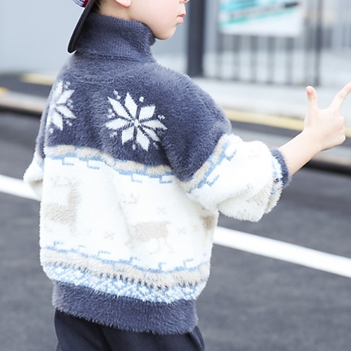 

Kids Boys Turtleneck Sweater Solid Color Long Sleeve Casual Fashion Khaki Winter Clothes 7-13 Years