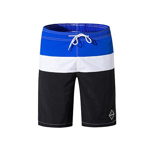 

Men's Swim Shorts Swim Trunks Board Shorts Drawstring Elastic Waist Color Block Comfort Breathable Knee Length Casual Daily Beach Fashion Streetwear Black Blue Micro-elastic