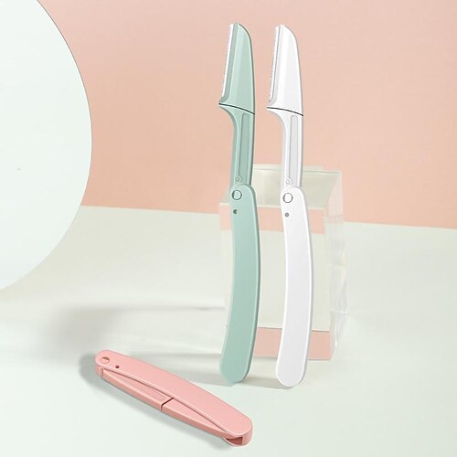 

1PC Original Brow Shaper. Foldable Eyebrow Razor Shaper and Facial Hair Remover Peach Fuzz Trimmer Dermaplaning Tool for Women