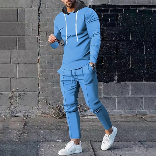 

Hombre Sudadera Tracksuit Azul Piscina Verde Trébol Con Capucha Plano Correa 2 Piezas Deporte Deportes Ropa de calle Casual Otoño invierno Ropa Sudaderas con capucha Sudaderas