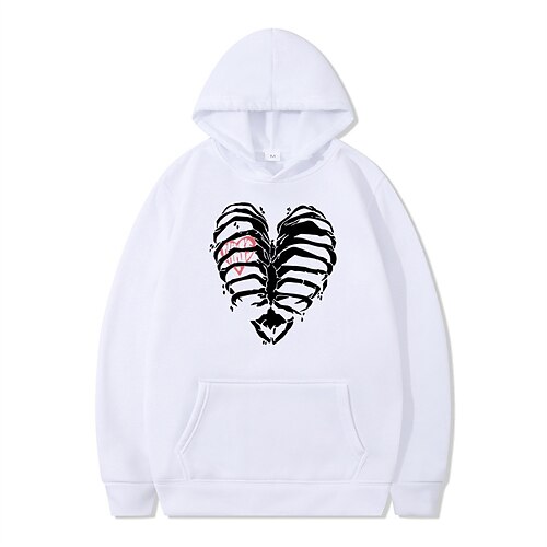 

Inspired by Gothic Skeleton / Skull heart Hoodie Cartoon Manga Anime Front Pocket Graphic Hoodie For Men's Women's Unisex Adults' Hot Stamping 100% Polyester Casual Daily