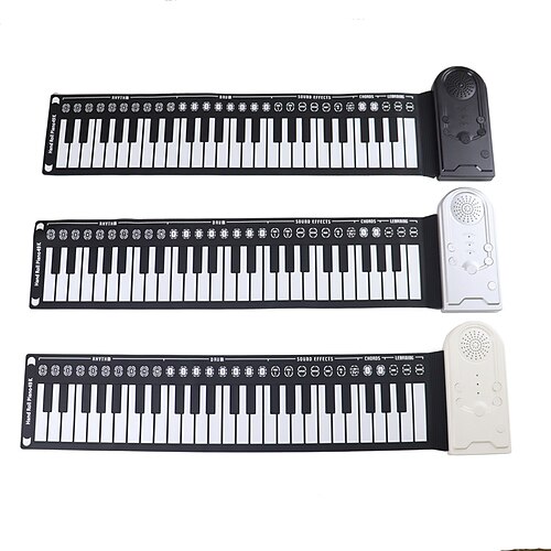 

Flexible Classic Piano Keyboard 49 Keys Hand Roll Silicone Portable Piano Pad