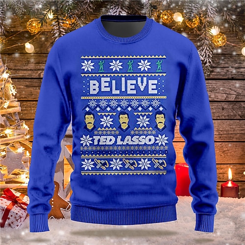 

Men's Sweatshirt Pullover Green Blue Purple Red Crew Neck Cartoon Graphic Prints Snowflake Print Christmas Daily Sports 3D Print Basic Streetwear Designer Spring Fall Clothing Apparel Hoodies