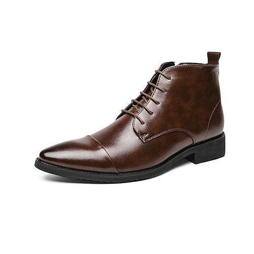 

Homme Bottes Chaussures à carreaux de style britannique Grandes Tailles Casual Britanique du quotidien Polyuréthane Bottine / Demi Botte Noir Marron Hiver Automne