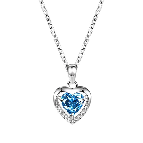 

Pendant Necklace Rhinestones S925 Sterling Silver Women's Vintage Fashion Artistic Geometrical Heart Heart Shape Necklace For Street Daily Holiday