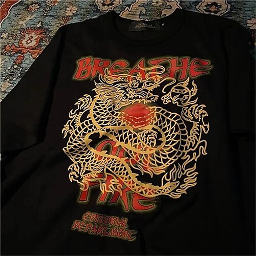 

Inspired by Punk Gothic Dragon T-shirt Print Graphic T-shirt For Men's Women's Unisex Adults' Hot Stamping 100% Polyester Casual Daily