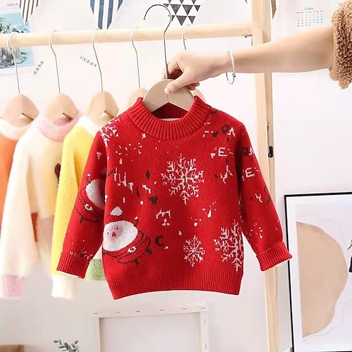 

Toddler Girls' Ugly Christmas Sweater Snowman Outdoor Long Sleeve Crewneck Cute 3-7 Years Winter Green Red Beige