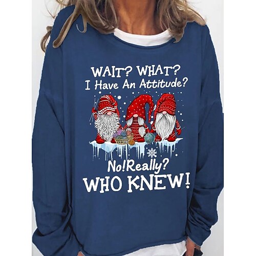 

Women's Sweatshirt Basic Gray Graphic Casual Round Neck Long Sleeve
