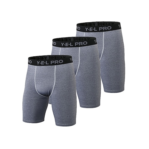 

Men's Compression Shorts Compression Pants 3 Pack Compression Clothing Athletic Athleisure Spandex Breathable Quick Dry Soft Fitness Gym Workout Running Sportswear Activewear Solid Colored Black