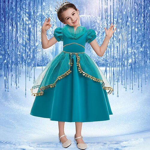 

Toddler Girls' Dress Solid Color A Line Dress Dress Performance Crew Neck Short Sleeve Active Dress 7-13 Years Winter Blue