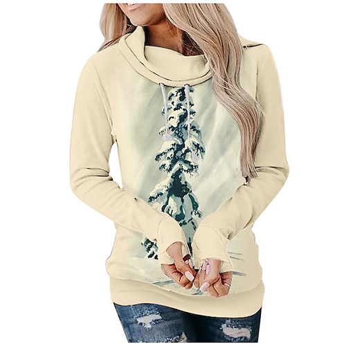 

Christmas Trees Masquerade Hoodie Women's Christmas Christmas Carnival Masquerade Adults' Christmas Vacation Polyester Top