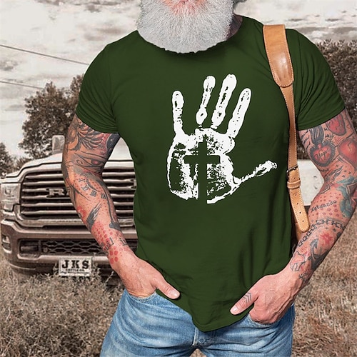 

Men's Unisex T shirt Tee Cool Shirt Graphic Prints Hand Crew Neck Hot Stamping Outdoor Street Short Sleeve Print Clothing Apparel Sports Streetwear Designer Casual
