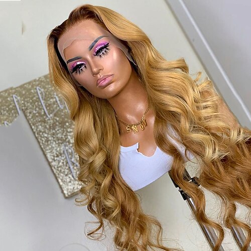 

Human Hair 13x4 Lace Front Wig Free Part Brazilian Hair Wavy Multi-color Wig 130% 150% Density with Baby Hair Ombre Hair Natural Hairline 100% Virgin Pre-Plucked For wigs for black women Long Human