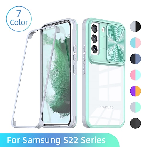 

teléfono Funda Para Samsung galaxia Funda de Cuerpo Entero S23 S22 Plus Ultra A73 A53 A13 Marco Antigolpes y protector de pantalla Antipolvo Color sólido TPU