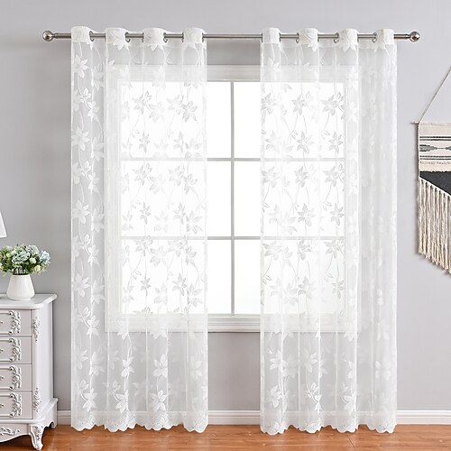 

Plain / Solid Sheer Curtains Shades Window Treatment Collection(Drapes&Sheer) Sheer Living Room Curtains