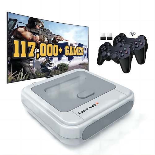 

Super Console X 256G, Video Game Consoles Built in 117,000 Classic Games,Game System for 4K HD/AV Output,Compatible with PS1/PSP/NAOMI, WiFi/LAN, 2 Wireless Controllers,Gift for Men/Boyfriend