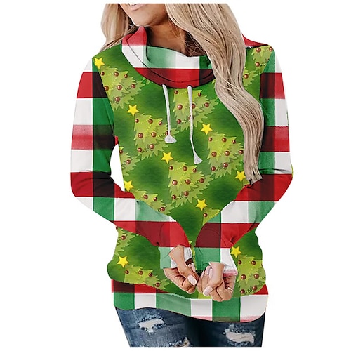 

Christmas Trees Masquerade Hoodie Women's Christmas Christmas Carnival Masquerade Adults' Christmas Vacation Polyester Top