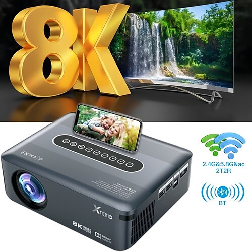 

Portable Movie Projector WiFi Outdoor Projector Support Full HD 1080P Mini Smart Phone Projector for Home Theater Outdoor Movies Compatible with TV Stick HDMI USB AV