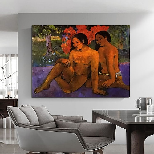 

Handmade Hand Painted Oil Painting Wall Famous Abstract Paul Gauguin Vintage Nude Lady Portrait Painting Home Decoration Decor Rolled Canvas No Frame Unstretched