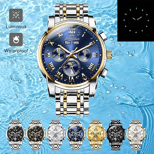 

Explosive Jinshidun 8718 Brand Watch Luminous Perpetual Calendar Calendar 24-Hour Indication Week Display Month Display Multi-Function Mechanical Watch Waterproof Men'S Watch