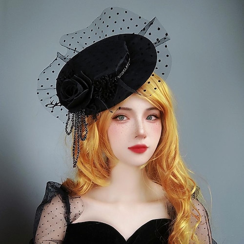 

hatt Tilbehør Cocktailhatt Retro / vintage Punk og gotisk Steampunk Følt Til Goth Girl Cosplay Halloween Karneval Maskerade Dame Kostyme smykker Motesmykker