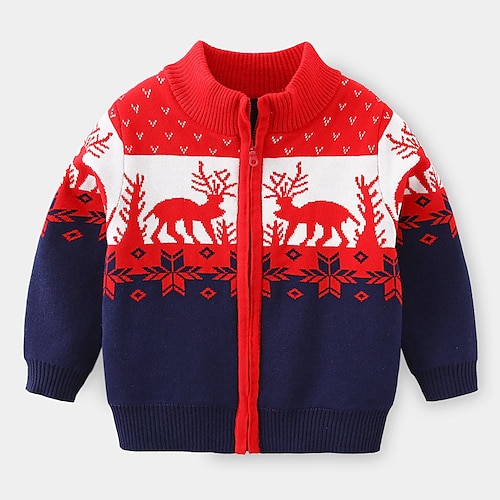

Toddler Boys Coat Outerwear Animal Long Sleeve Zipper Coat Outdoor Fashion Daily Red Navy Blue Winter Fall 3-7 Years