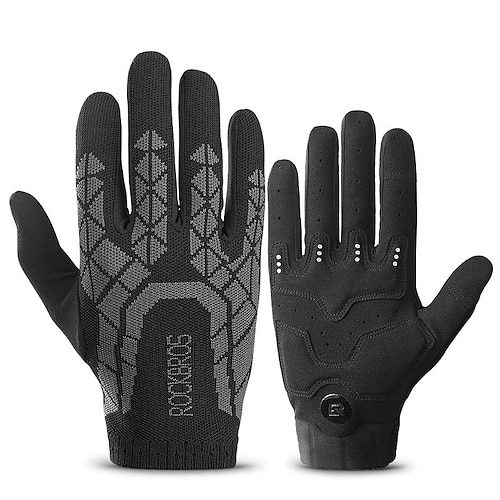 

ROCKBROS Winter Gloves Bike Gloves Cycling Gloves Touch Gloves Winter Full Finger Gloves Anti-Slip Thermal Warm Adjustable Waterproof Sports Gloves Road Cycling Camping / Hiking Ski / Snowboard Black