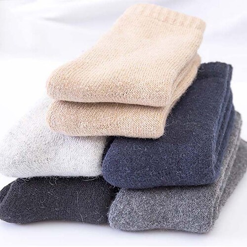 

Herren 3 Paare Socken Wollsocken Socken Stricken Freizeitsocken Wintersocken Schwarz Marineblau Farbe Einfarbig Casual Täglich Warm Winter Modisch Komfort