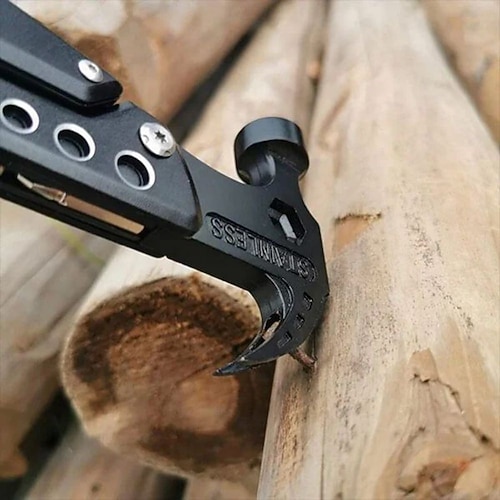 

Portable Multitool With Hammer, Screwdrivers, Nail Puller Outdoor Camping Multi-purpose Folding Car Portable Emergency Tool