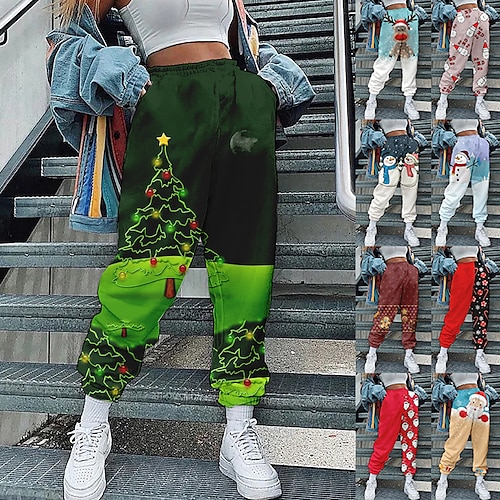 

Christmas Trees Pants Masquerade Women's Christmas Christmas Carnival Masquerade Adults' Christmas Vacation Polyester Pants