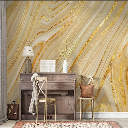 

Abstract Marble Wallpaper Mural Yellow Marble Wall Covering Sticker Peel and Stick Removable PVC/Vinyl Material Self Adhesive/Adhesive Required Wall Decor for Living Room Kitchen Bathroom