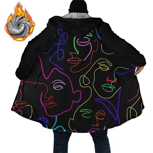

Men's Coat Warm Sports & Outdoor Zipper Abstract 3D Printed Graphic Hoodie Fashion Jacket Outerwear Long Sleeve Zipper Fall & Winter