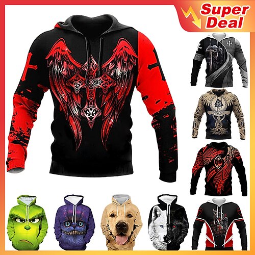 

Men's Hoodie Pullover Hoodie Sweatshirt Green Blue Purple Light Green Red Hooded Print Daily Going out 3D Print Plus Size Basic Designer Casual Fall Clothing Apparel Hoodies Sweatshirts Long Sleeve